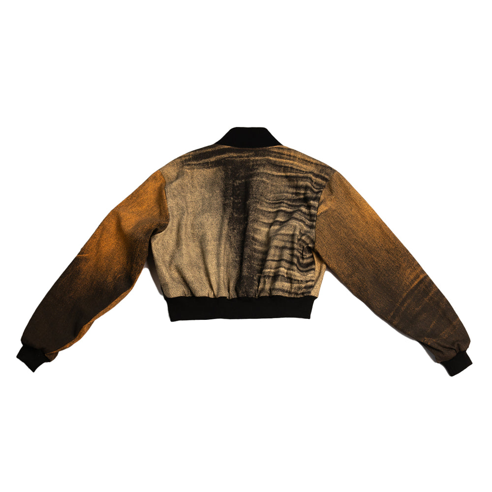'ROLL THE DICE' CROPPED BOMBER JACKET