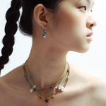 Enola Necklace Green, brown, blue, red