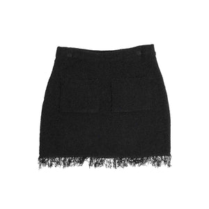 Sun Crochet Knit Skirt Black