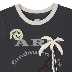 Art School Crochet T-Shirt Charcoal