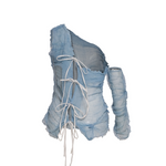 LAUTAN ONE SHOULDER TOP BABY BLUE