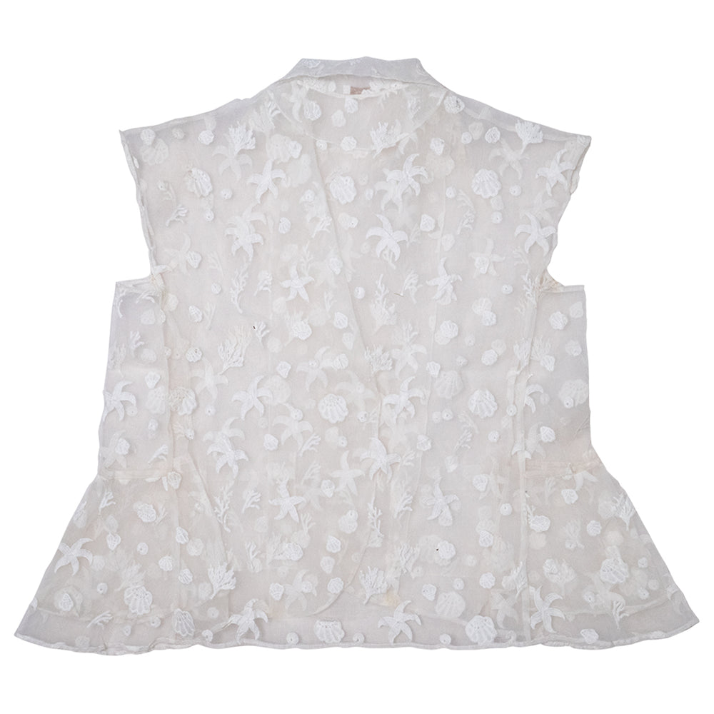SHORT SLEEVE LACEY BLOUSE