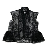 SHORT SLEEVE LACEY TOP BLACK