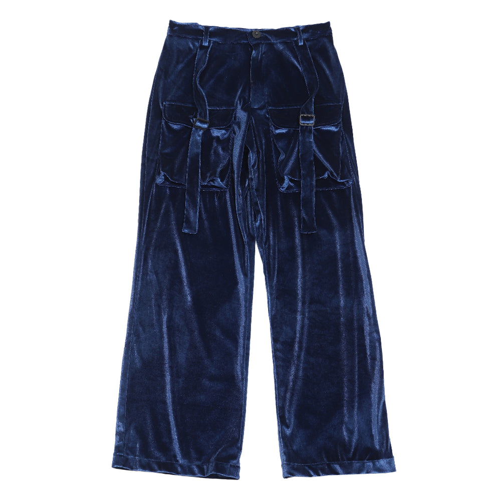 Sapphire Velvet Cargo Pants Blue