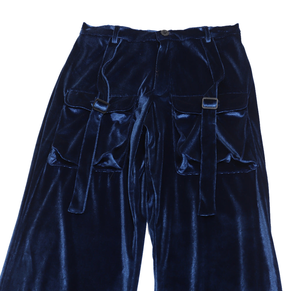 Sapphire Velvet Cargo Pants Blue