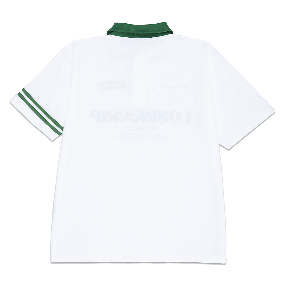 LOSINGGRIP SHORT RUGBY POLO HAND LINE WHITE