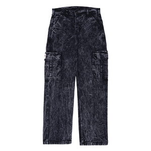 LOSINGGRIP LONG CARGO DENIM WASHING BLACK