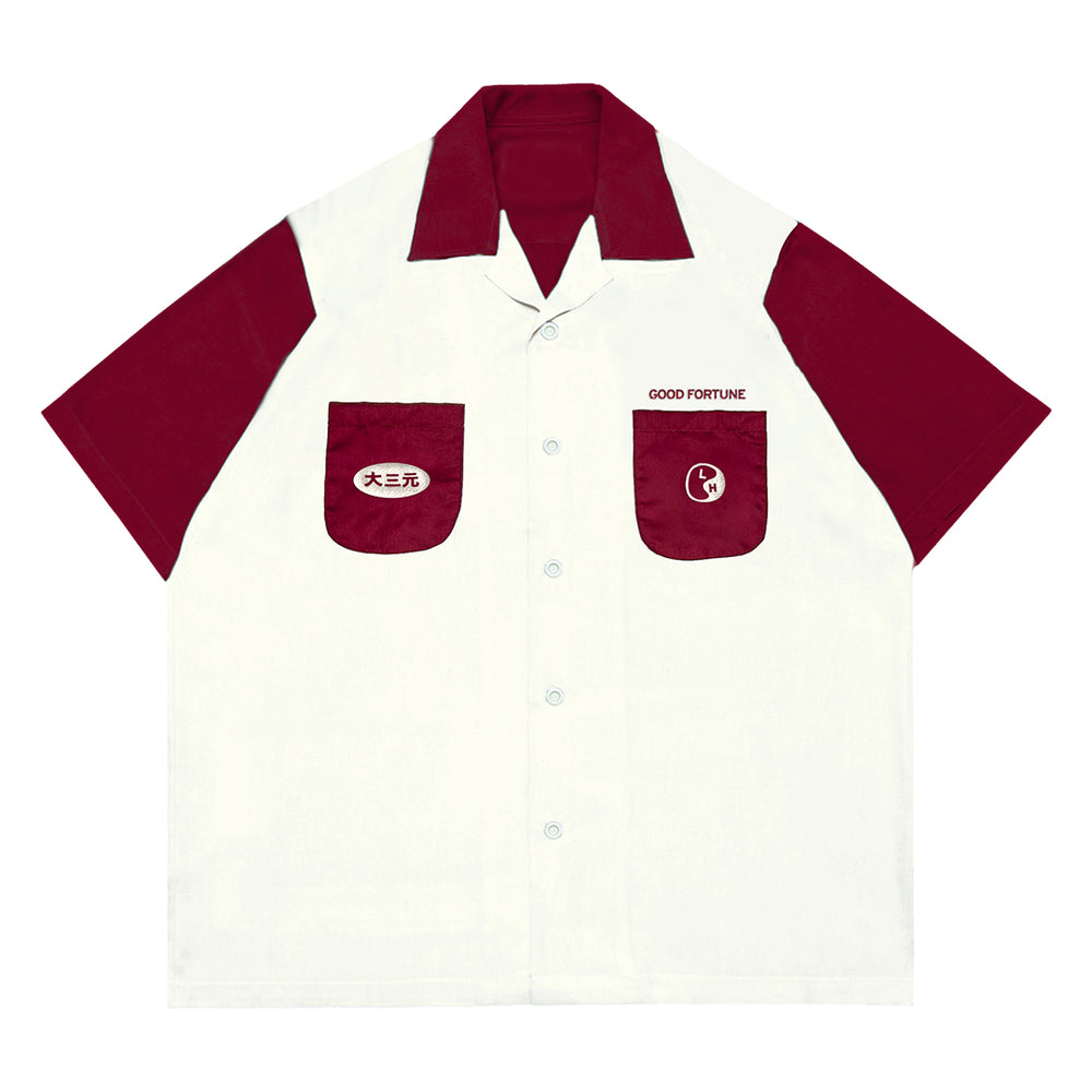 DINER SHIRT MAROON/WHITE