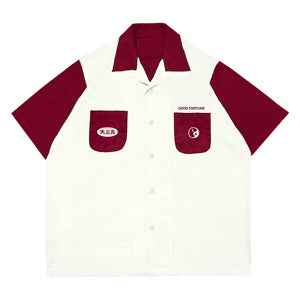 DINER SHIRT MAROON/WHITE