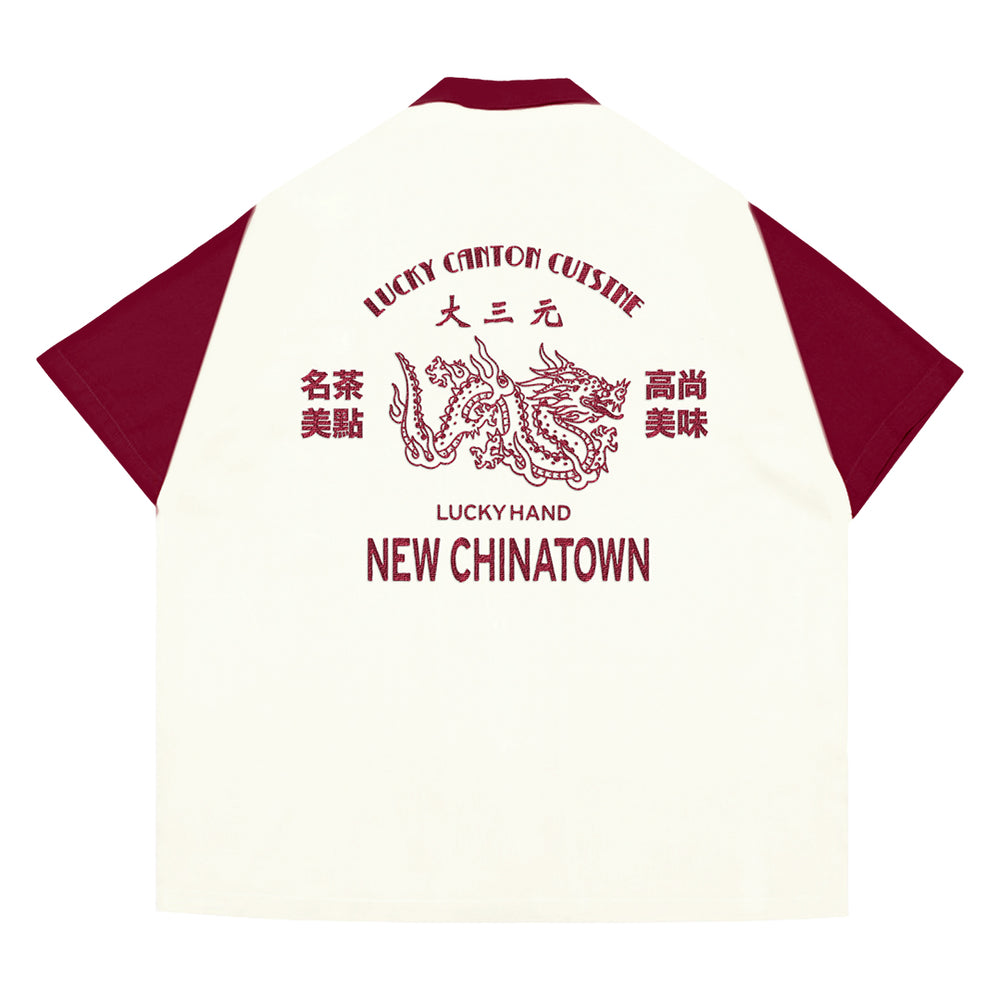 DINER SHIRT MAROON/WHITE