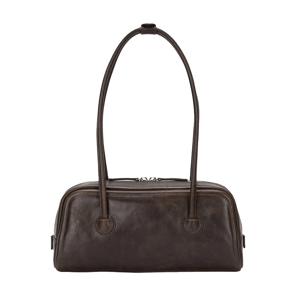 Soft Baguette Bag Washed Brown Pull Up