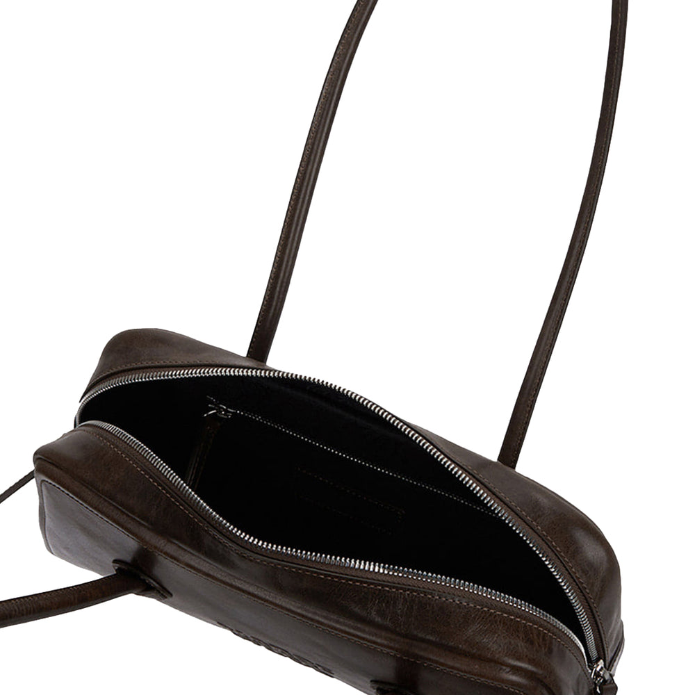 Soft Baguette Bag Washed Brown Pull Up