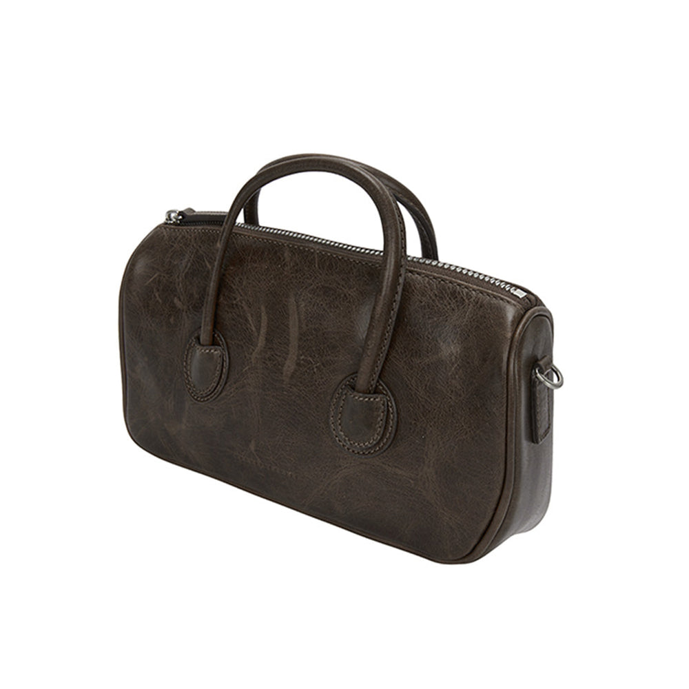 Zipper Small Washed Brown Pull Up