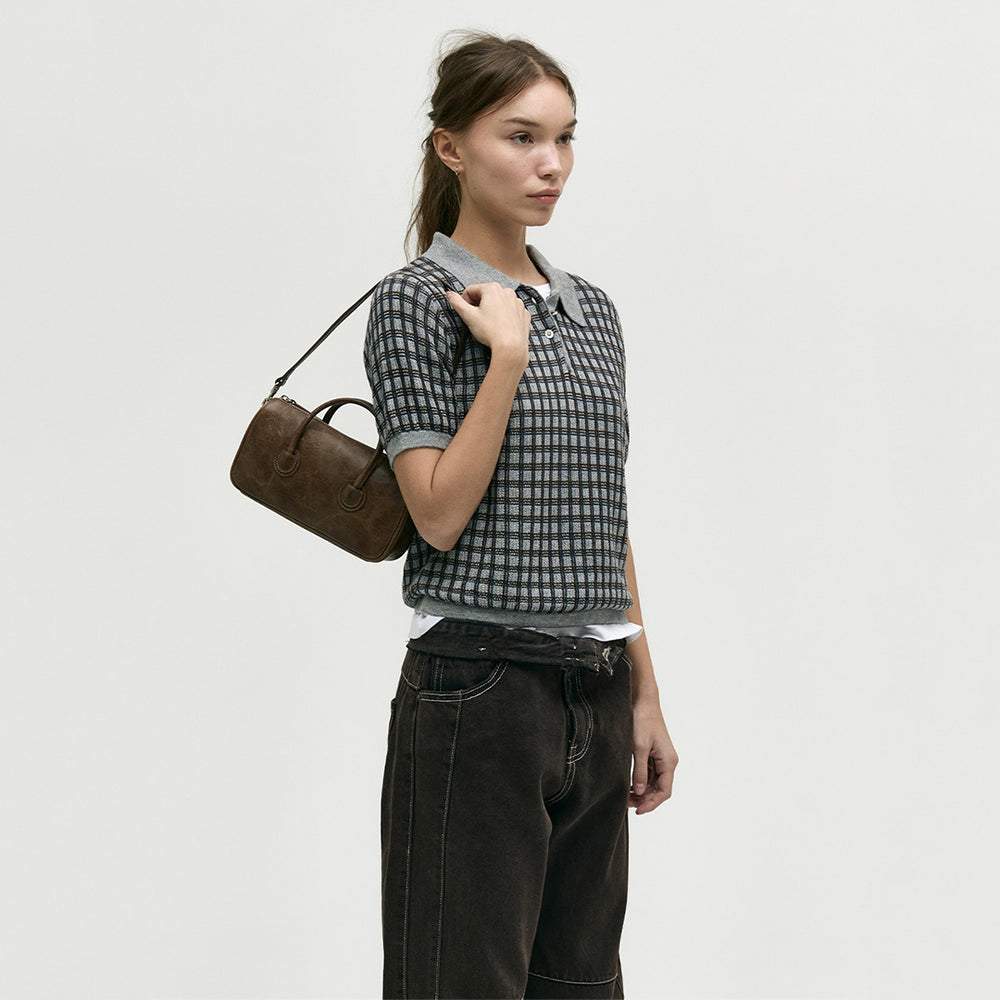 Zipper Small Washed Brown Pull Up