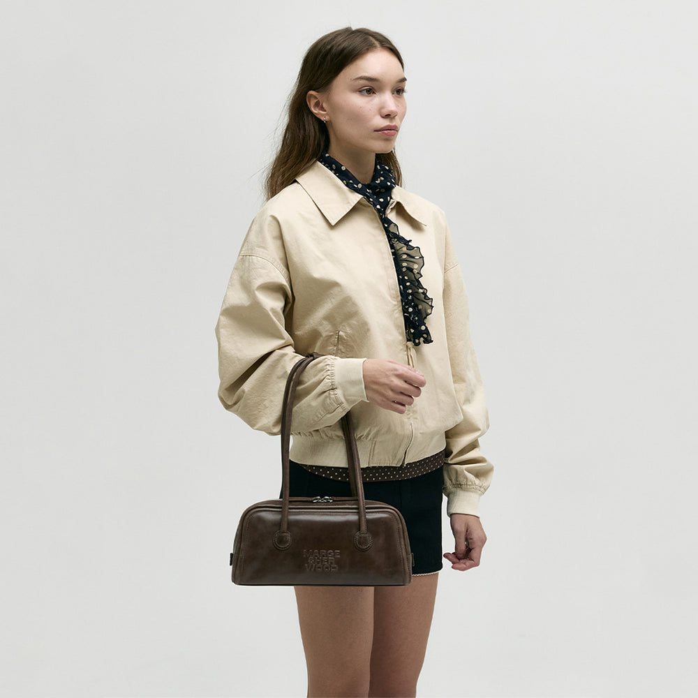 Soft Baguette Bag Washed Brown Pull Up