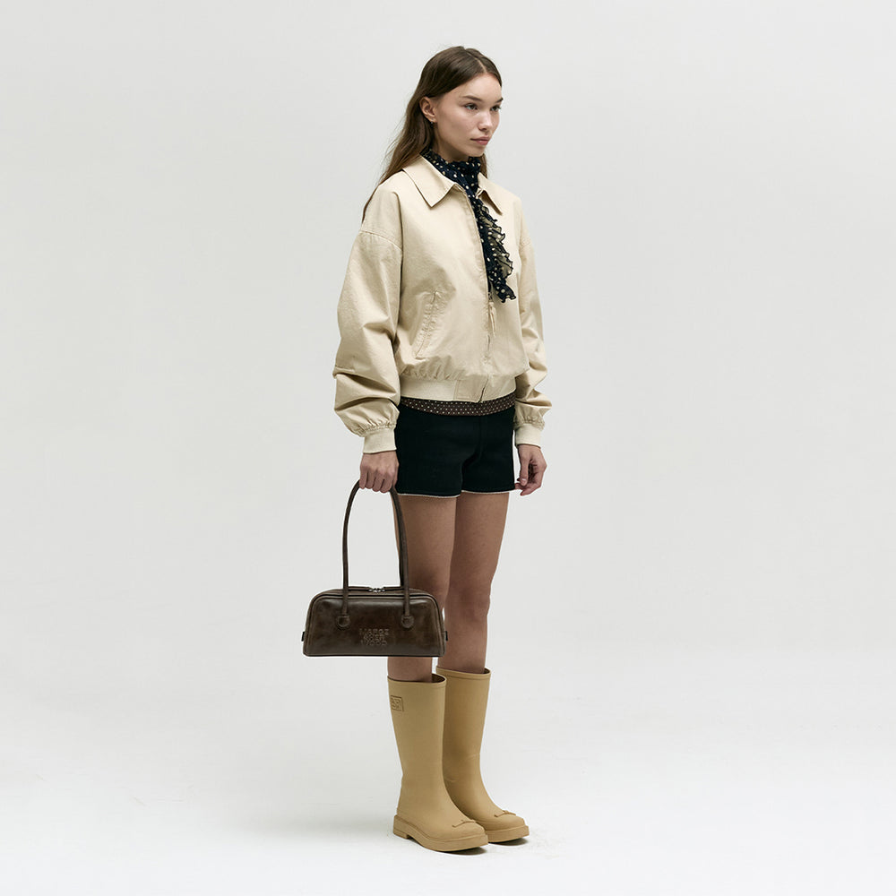 Soft Baguette Bag Washed Brown Pull Up