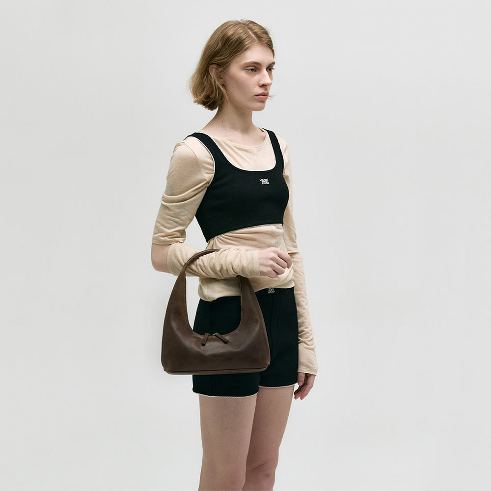 Hobo Shoulder Washed Brown Pull Up