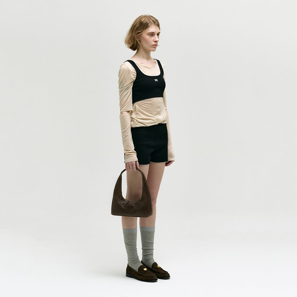 Hobo Shoulder Washed Brown Pull Up