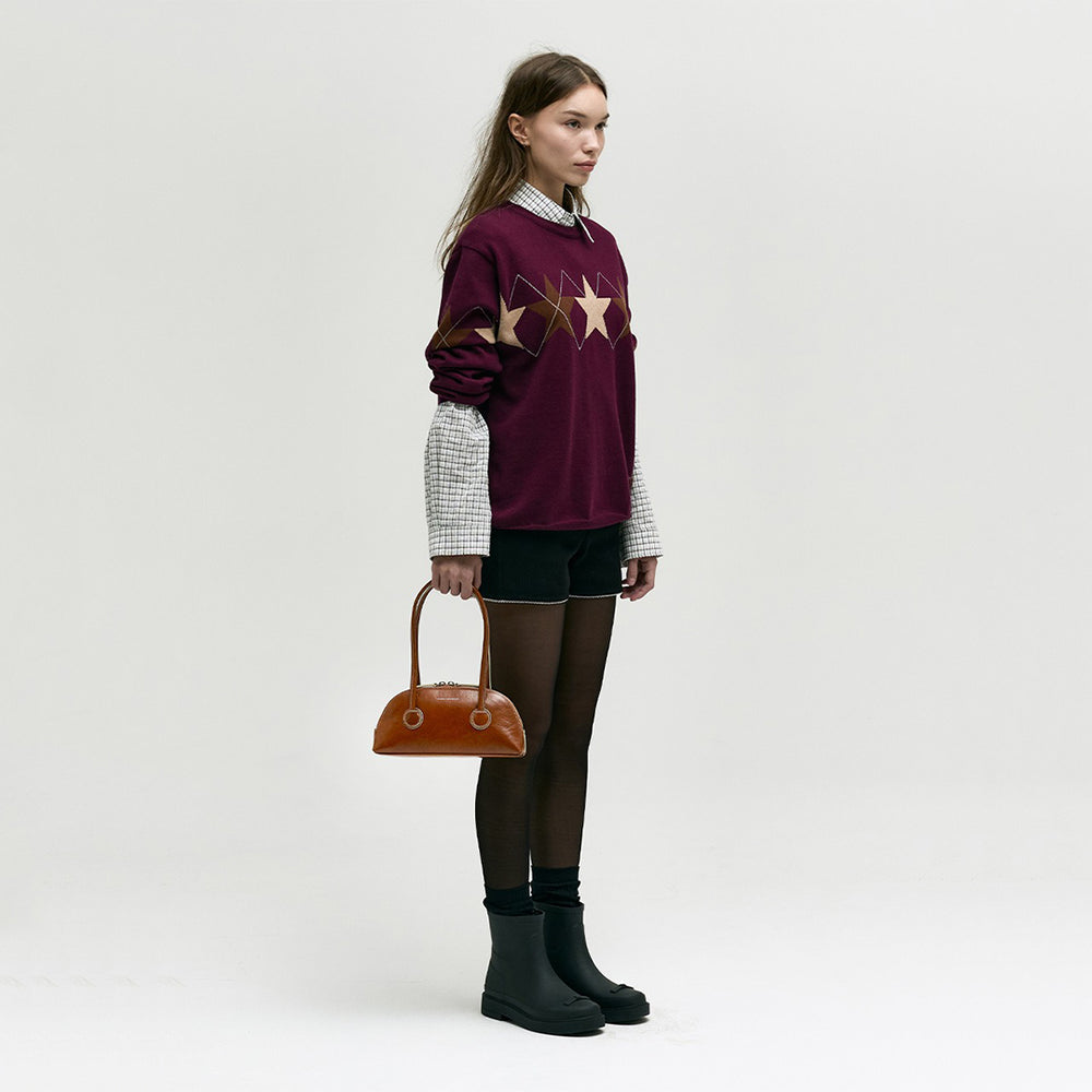 Bessette Shoulder Brown Crinkle