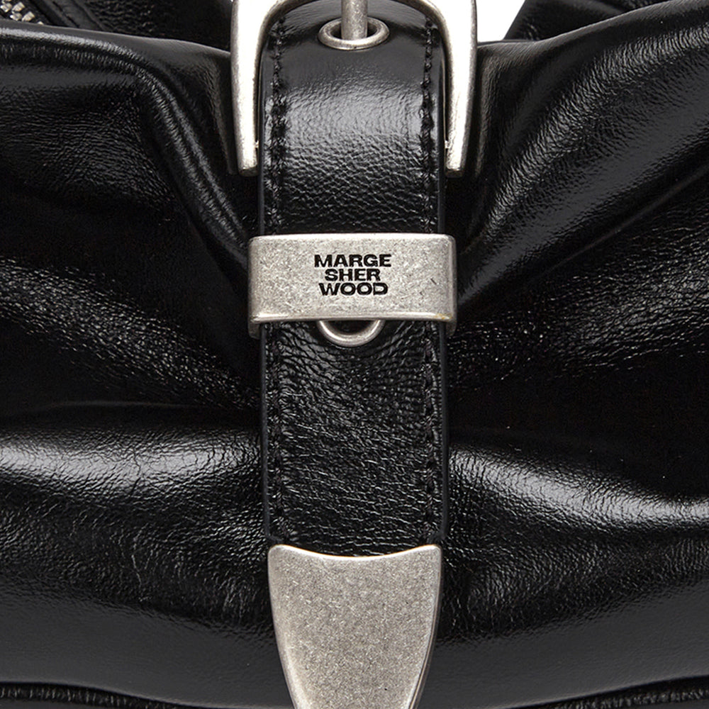 Belted Hobo Medium Black Glossy Plain