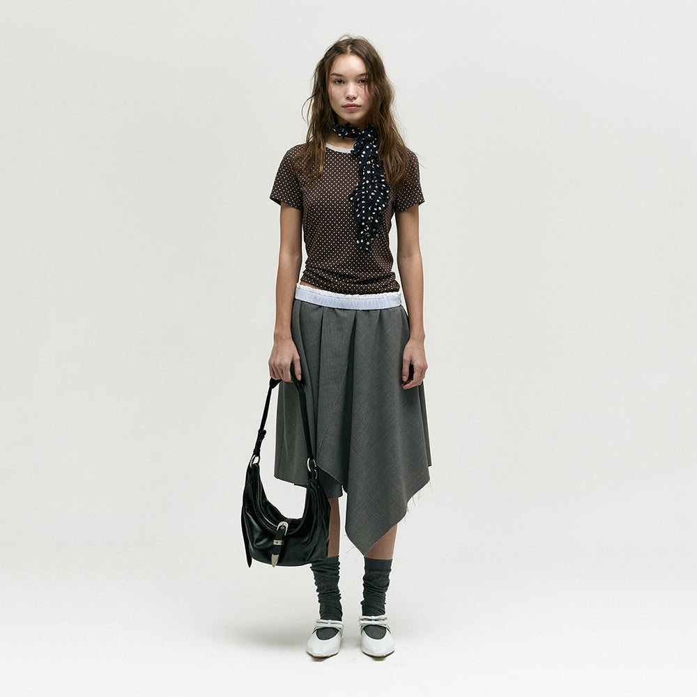 Belted Hobo Medium Black Glossy Plain