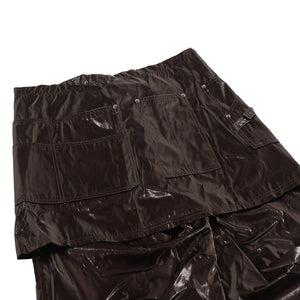 2-PIECE POCKET SKIRT PANTS (UNISEX) DARK BROWN