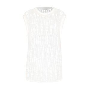 SPARSE KNIT VEST (UNISEX) IVORY