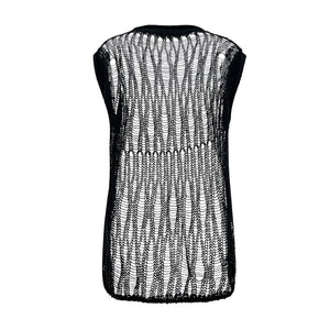 SPARSE KNIT VEST (UNISEX) BLACK