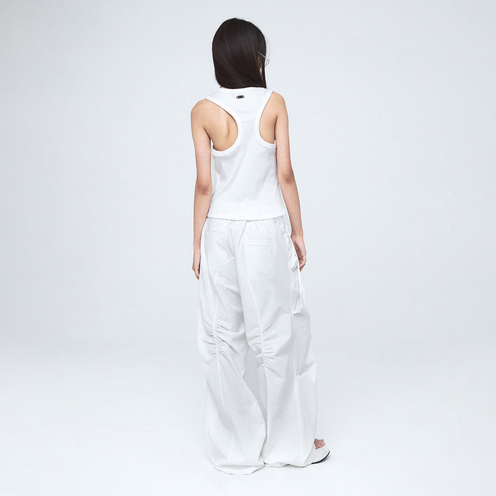 RIBBED BASIC SLEEVELESS WHITE