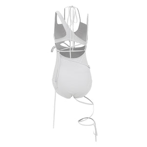 MULTIWAY STRAP SWIM SUIT WHITE