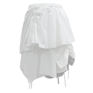 LAYERED DRAPING SKIRT WHITE