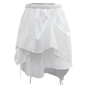 LAYERED DRAPING SKIRT WHITE