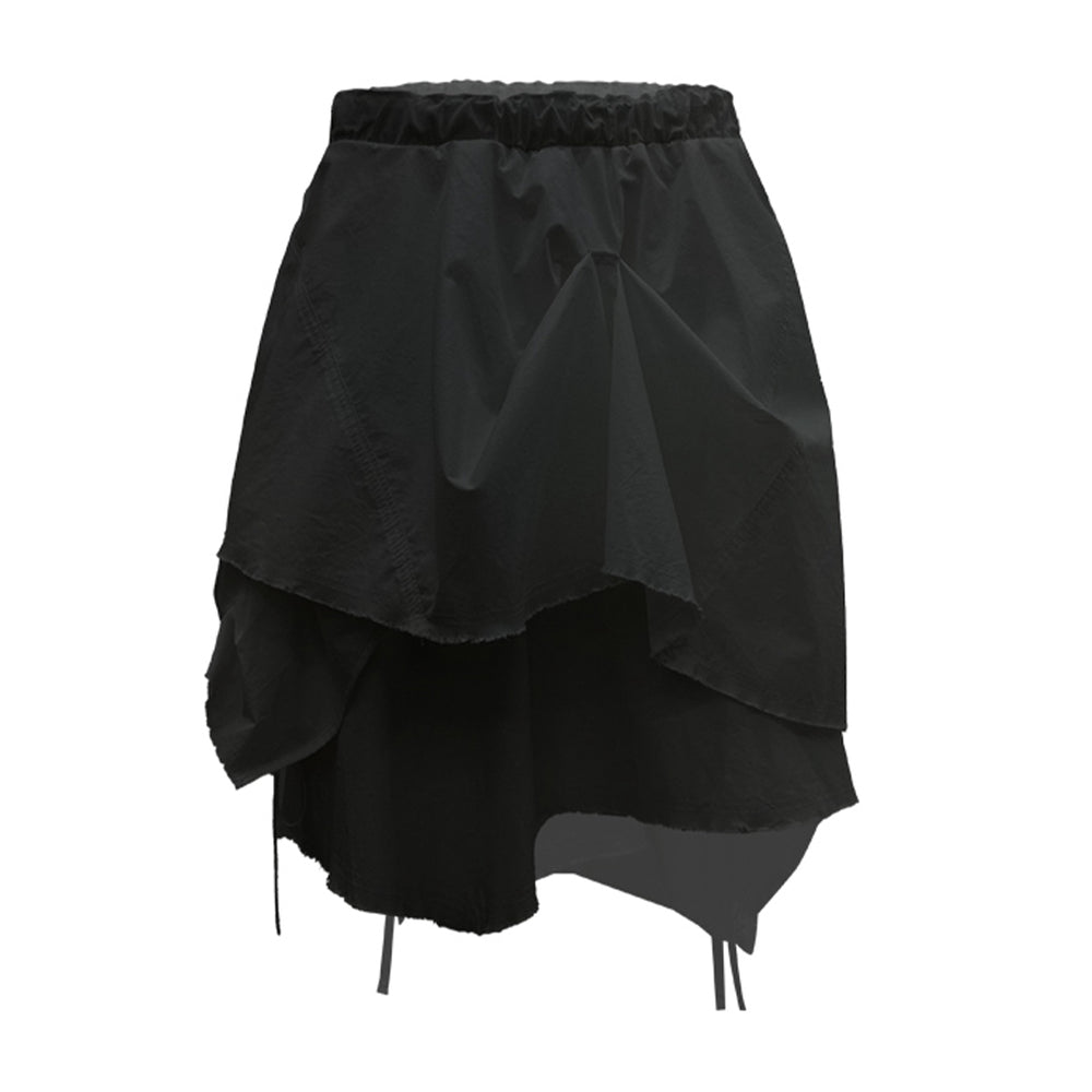 LAYERED DRAPING SKIRT BLACK