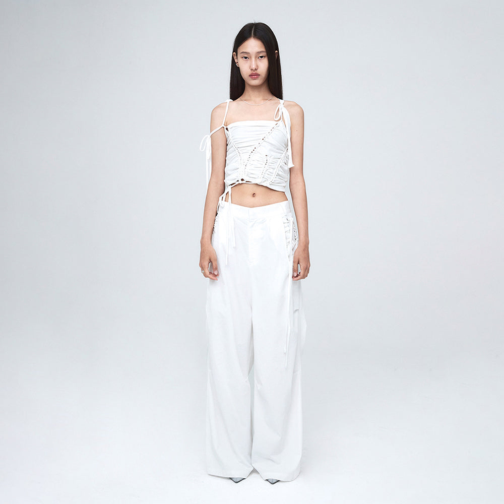 BRAID DROP SLEEVELESS WHITE