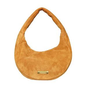 THE CIRCLE BAG SMALL - SUEDE CAMEL