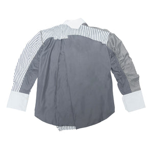 MEEYA ASYMMETRIC SHIRT GREY STRIPE