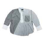 MEEYA ASYMMETRIC SHIRT GREY STRIPE