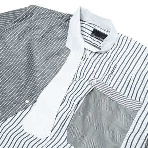 MEEYA ASYMMETRIC SHIRT GREY STRIPE