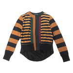 JUST A SIMPLE CARDI STRIPE NAVY CAMEL