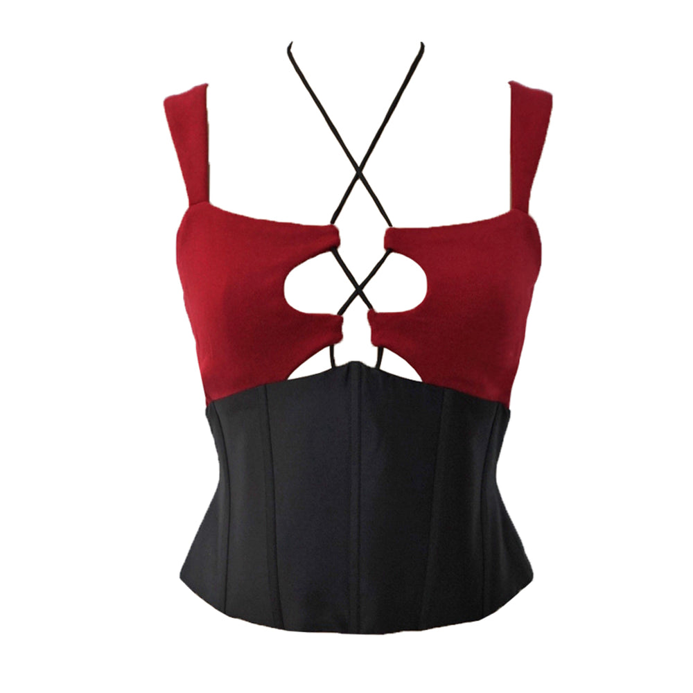 SS25 Testa Corset Top 405 Black/Red