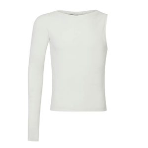 ONE SLEEVE BASIC T-SHIRT WHITE