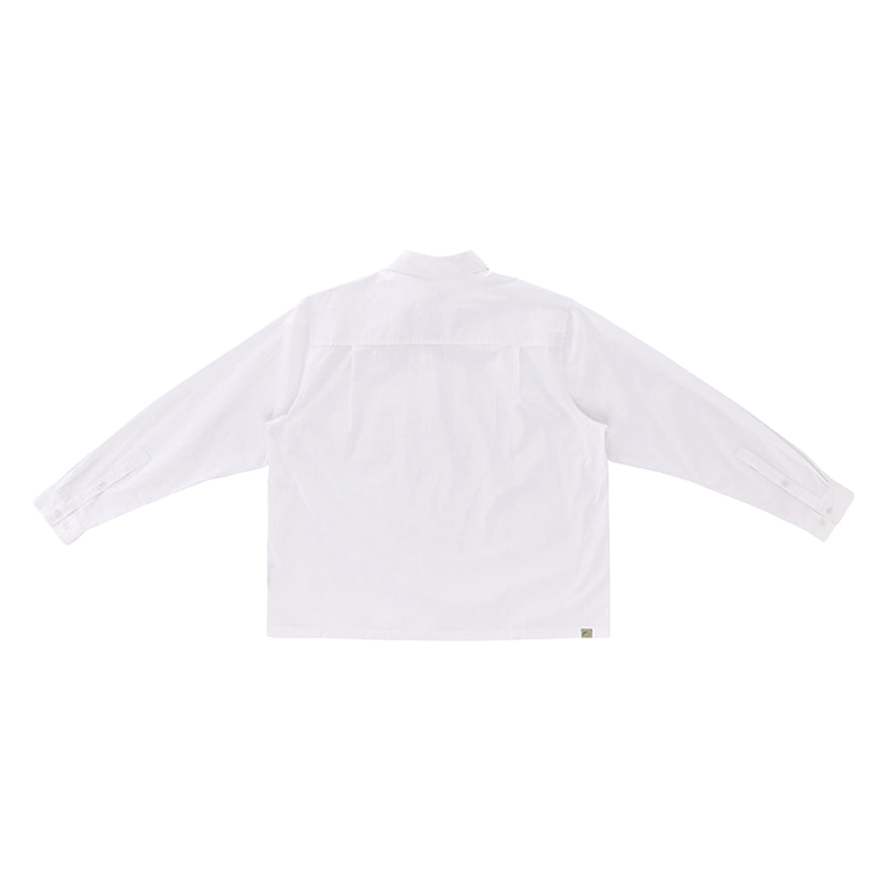 FLOW BUTTON UP LS SHIRT WHITE