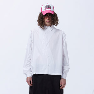 FLOW BUTTON UP LS SHIRT WHITE