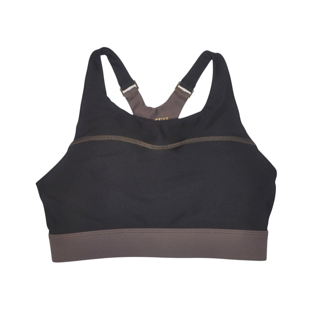 PANEL RACER BACK TOP BLACK AND TAUPE