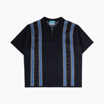 POLO KNIT HALF ZIP BLACK