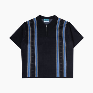 POLO KNIT HALF ZIP BLACK