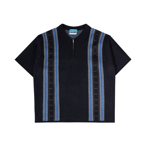 POLO KNIT HALF ZIP BLACK