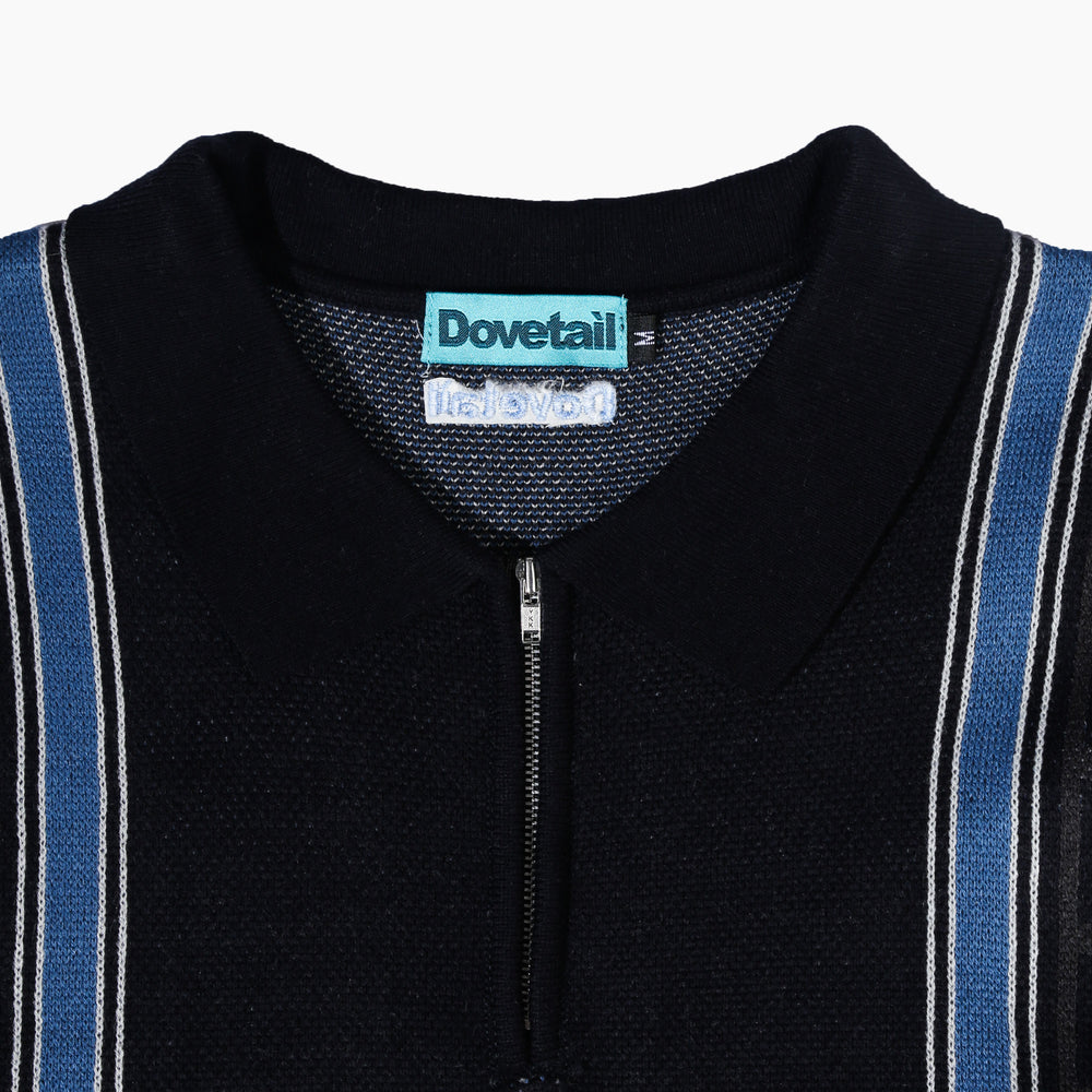 POLO KNIT HALF ZIP BLACK
