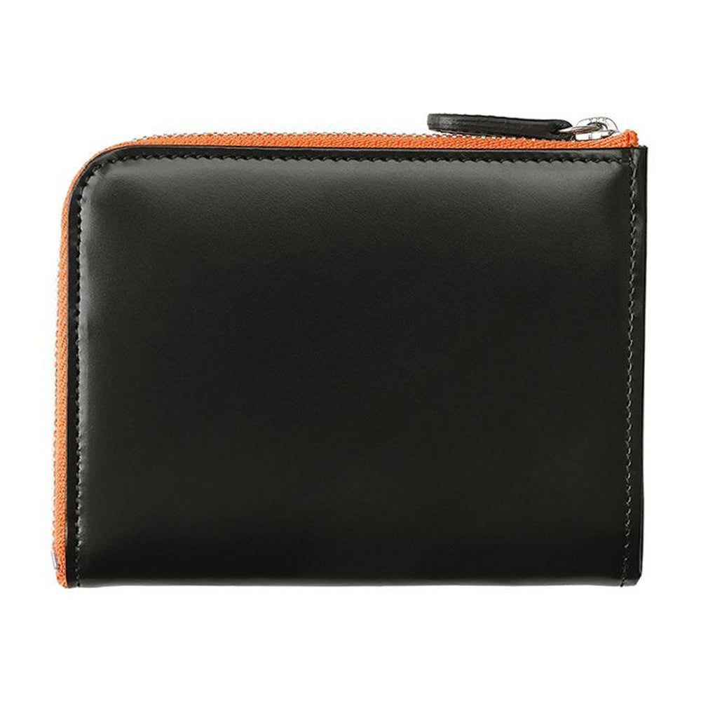 PS LEATHER WALLET ZIP MULTI WALLET (GLASS LEATHER Ver.) BLACK x ORANGE