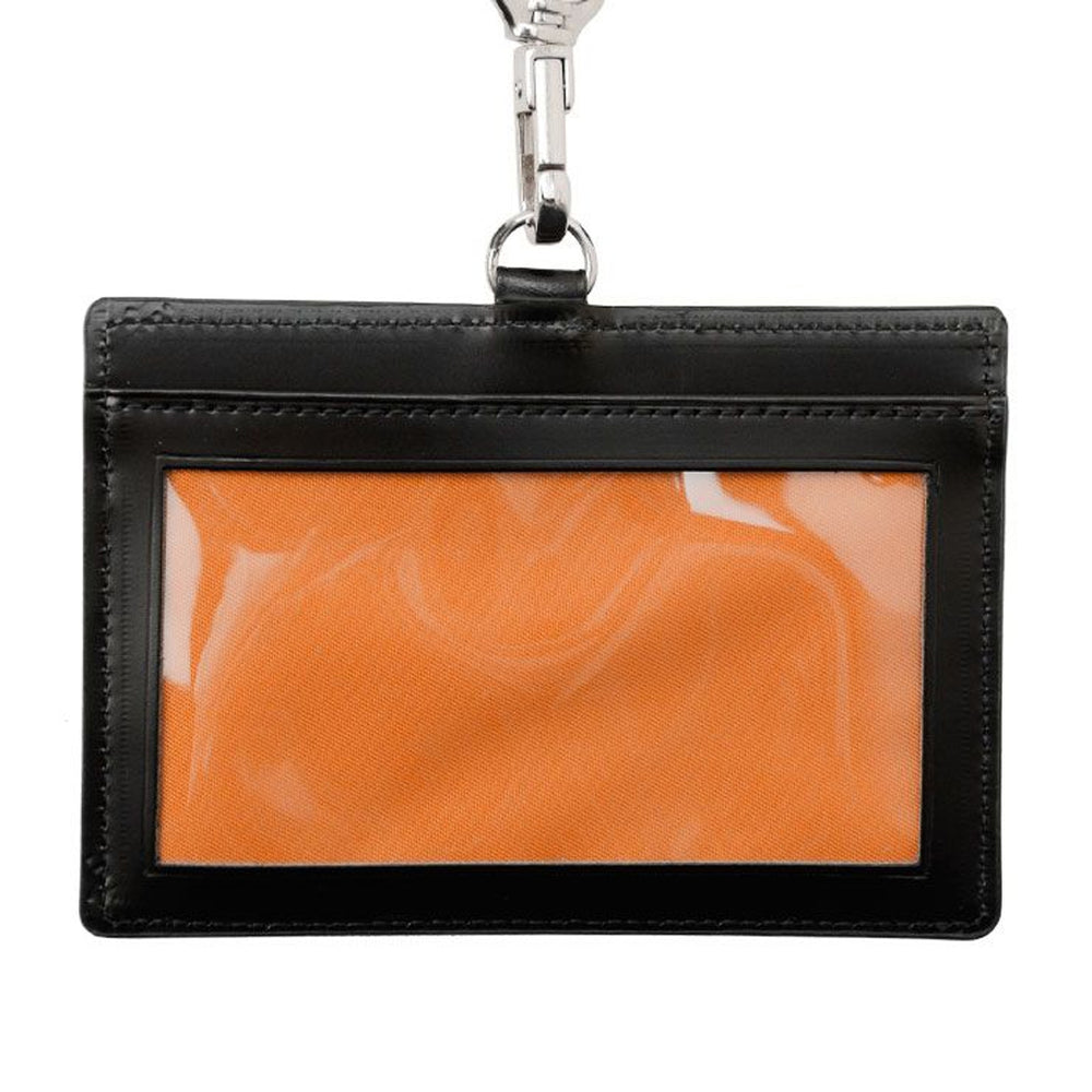 PS LEATHER WALLET ID CASE (GLASS LEATHER Ver.) BLACK x ORANGE